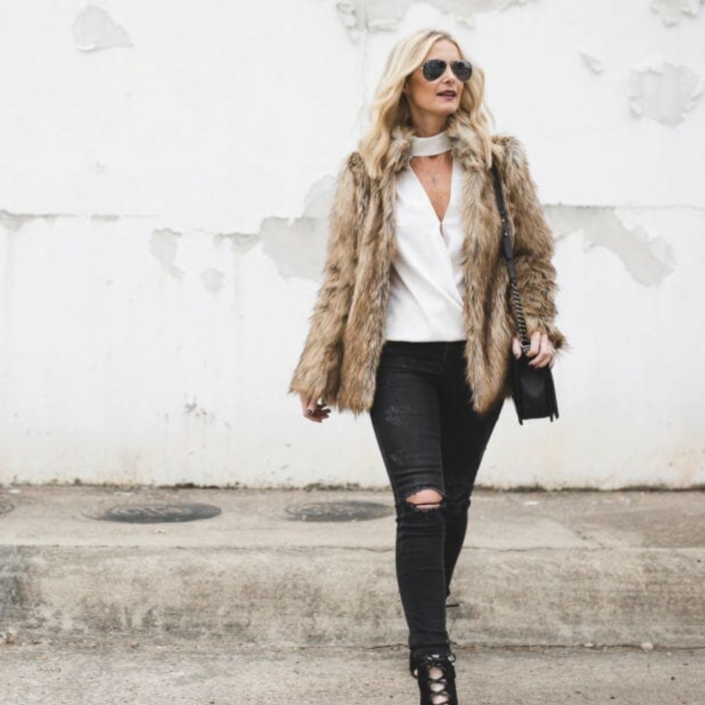 NEW TOPSHOP Kate Faux Fur Coat Sz. 8
